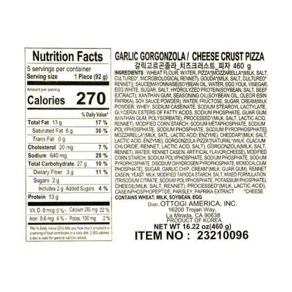 OTTOGI CHEESE CRUST PIZZA GARLIC GORGONZOLA 460g