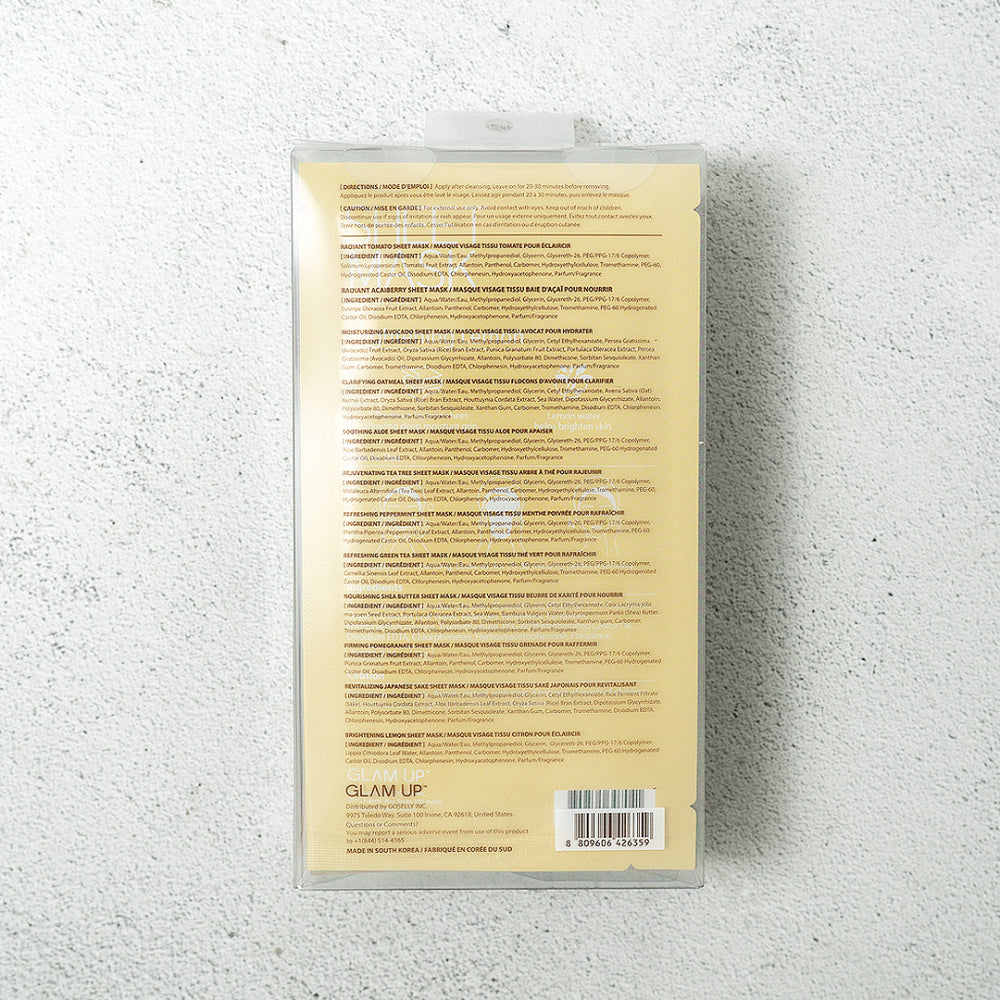 GLAM UP FACIAL MASK SHEET 12PACK