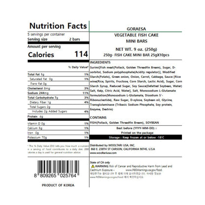 [GORAESA] VEGETABLE FISH CAKE MINI BARS 250g