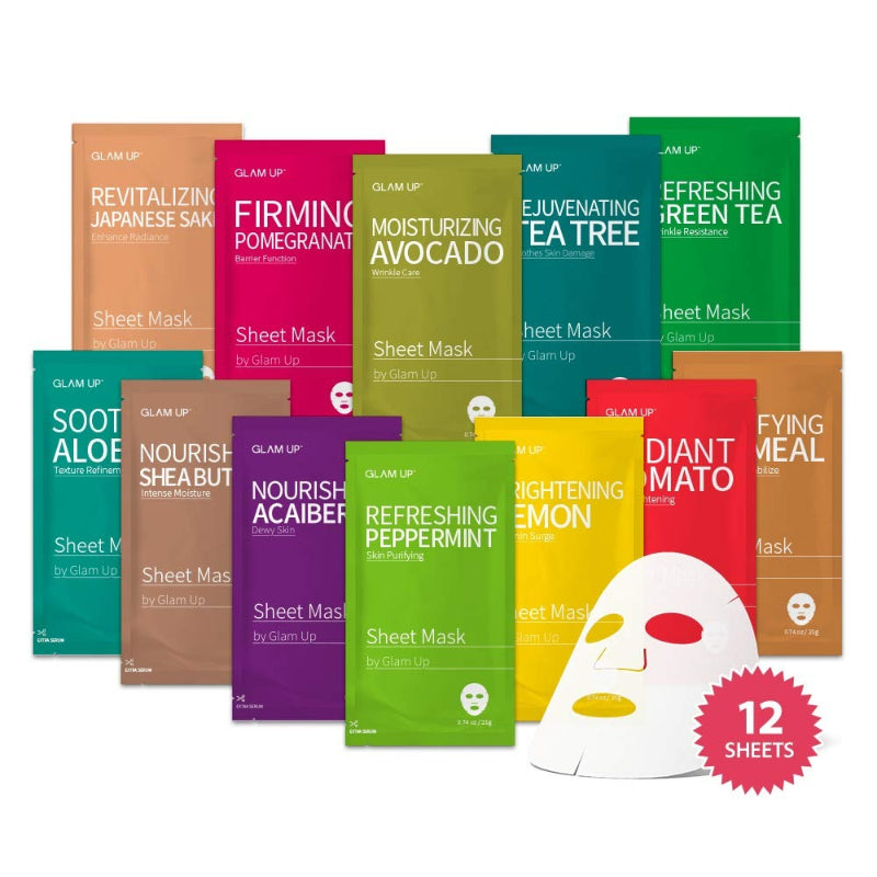 GLAM UP FACIAL MASK SHEET 12PACK