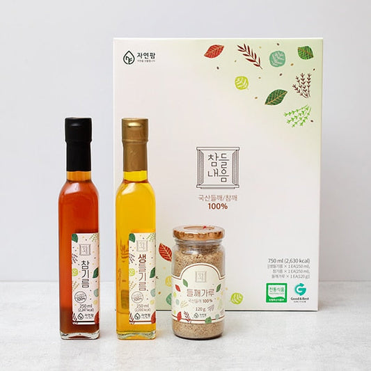 선물세트 (생들기름 250ml + 참기름 250ml + 들깨가루 120g)