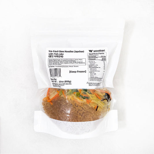Japchae - Korean Glass Noodles with Fishcake