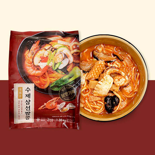 손으로 직접 볶은 수제삼선짬뽕 1.36kg(2인분)