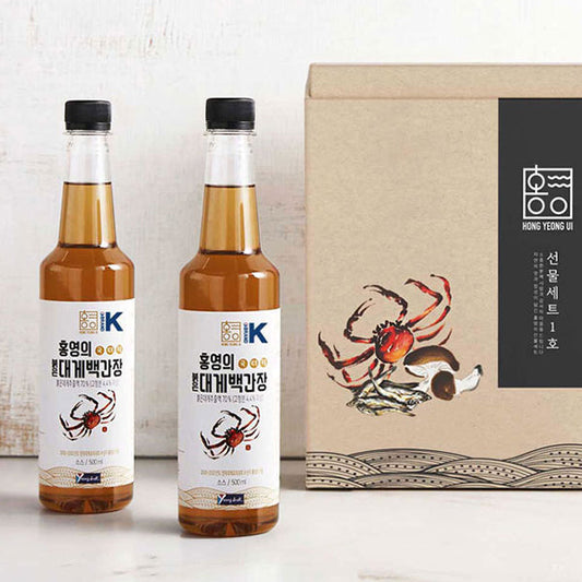 홍영의 붉은대게 백간장 선물세트 1호 (500ml x 2병)