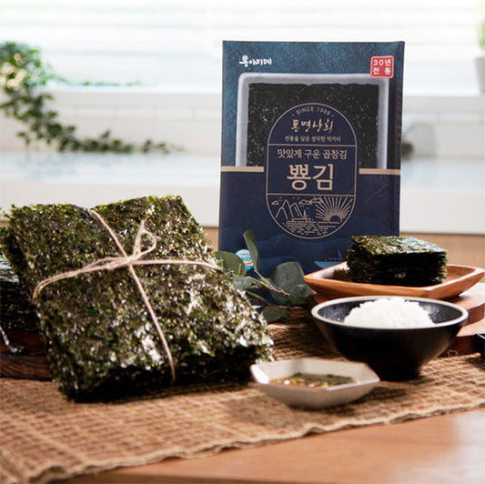 (Pyong-gim) Unseasoned Roasted Laver Seaweed 75g (15g x 5)