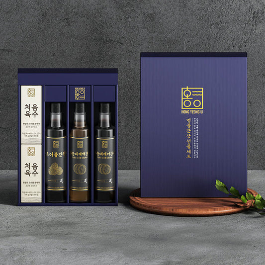 홍영의 명품 간장선물세트(만능간장3종+육수2종) 총1000ml