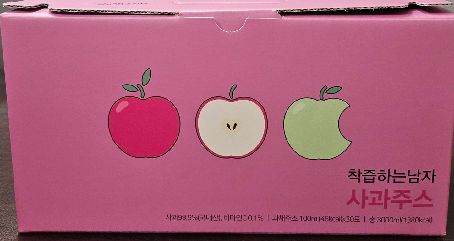 경북햇살농원 착즙하는남자 사과즙 스파우트 30포/1박스 3000ml