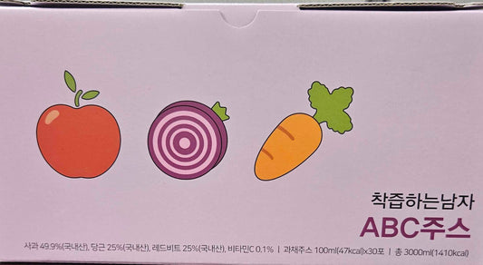 경북햇살농원 착즙하는남자 ABC주스 스파우트 30포/1박스 3000ml&nbsp;