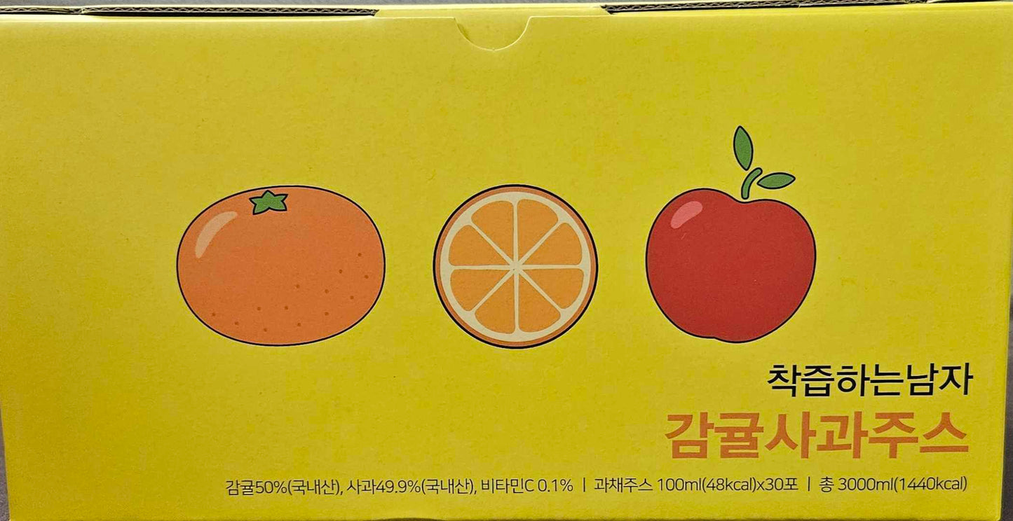 경북햇살농원 착즙하는남자 감귤사과즙 스파우트 30포/1박스 3000ml
