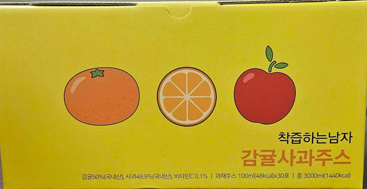 경북햇살농원 착즙하는남자 감귤사과즙 스파우트 30포/1박스 3000ml