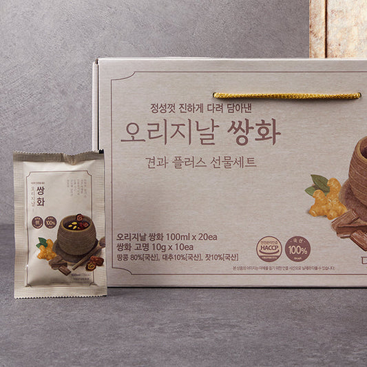 오리지날 쌍화 견과플러스 선물세트 (쌍화 100mlx20포 + 고명 10gx10포)