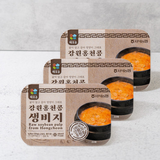 해모운 국내산 콩 생비지 150g x 3팩