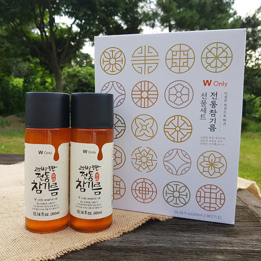 옛향기마을 전통참기름 선물세트 600ml (300ml x 2병)