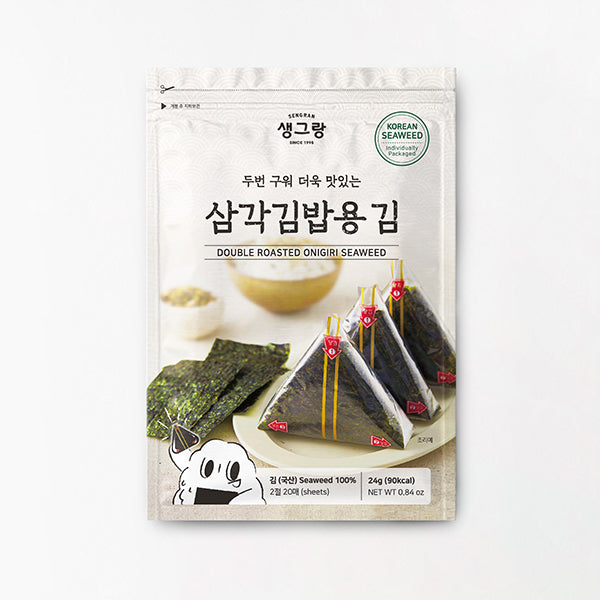 Double Roasted Triangular Kimbap seaweed (20 sheets)