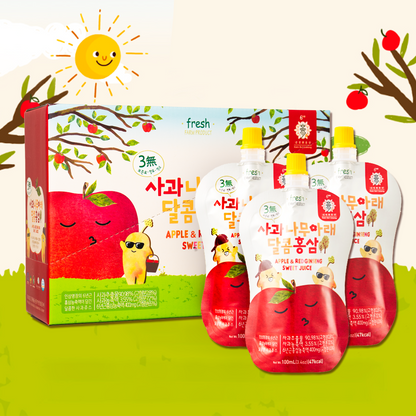 APPLE & RED GINSENG SWEET JUICE (100ml x 10 pack)