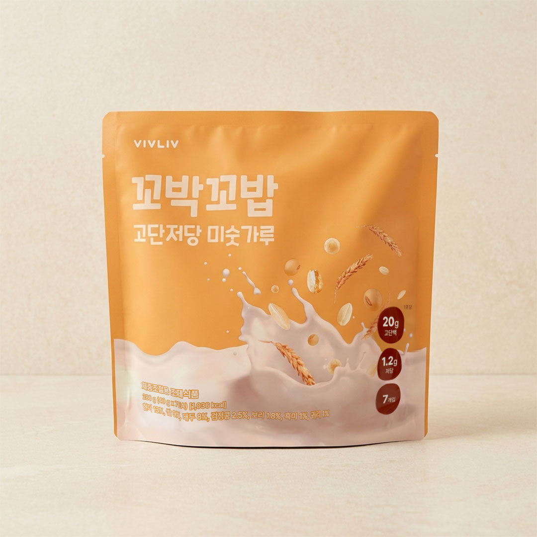 [신규] 비브리브 꼬박꼬밥 고단저당 쉐이크 미숫가루맛 40g * 7포입 280g 