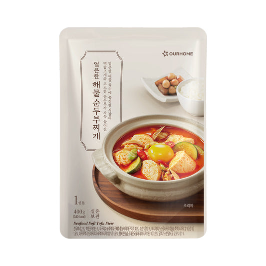 [신규] 아워홈 아워홈 얼큰한 해물 순두부찌개 400g - OURHOME MUSHROOM PERILLA SOUP